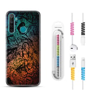 Realme 5i 5 Pro 6i 7 Pro 8 Kılıf Kablo Koruma Spiral Silikon İşaretler Tuval 1716