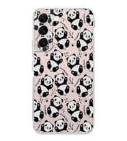 Samsung Galaxy S22  Kamera Korumalı Kapak Panda Tasarımlı  Şeffaf  Kılıf