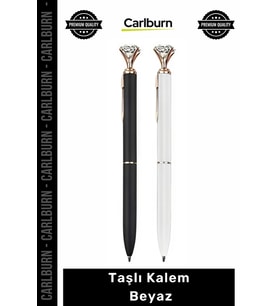 #Kalem Lüks Kristal Tasarım Hediyelik Şık Ofis Aksesuarı Parlak Kaliteli Taşlı Kalem Beyaz