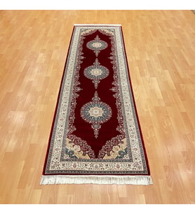 Üçlü Madalyon Motifli 90 x 300 İpek Yolluk