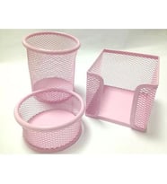 METAL KALEMLİK SETİ PERFORE ÜÇLÜ PEMBE ÜCRETSİZ KARGO