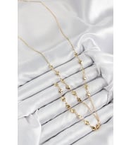 Pirinç Zirkon Taşlı Kalp Model Gold Renk Y Kolye 5886 - HPSBYI6276-5600