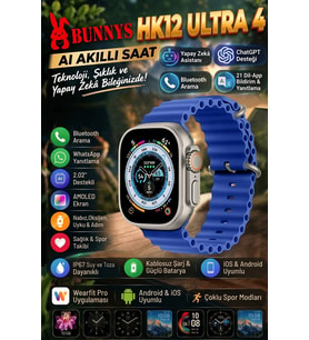Samsung Galaxy S22 Ultra Uyumlu Ultra 4 AI Akıllı Saat IP67 Su Geçirmez what sapp Sesli Mesaj Gönderme AMOLED Bluetooth Aramalı