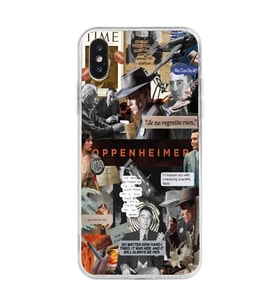 Iphone X ve XS Uyumlu Oppenheimer Kolaj Tasarımlı Şeffaf Telefon Kılıfı
