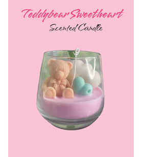 Teddybear Sweetheart Scented Candle/ Dekoratif Kokulu Ayıcıklı Kalpli Tasarım Mum