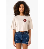 One Piece Anime Ninja Org. N.S Bej Kadın Crop Tshirt