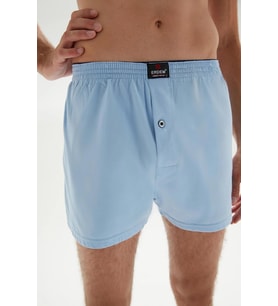 Erdem Erkek Penye Düz Renk Boxer 1400 - 6 Adet (Açık Mavi)