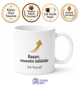 Terfi Alanlara Özel Kupa Bardak Kariyer Hediye Terfi Kutlama Bardağı