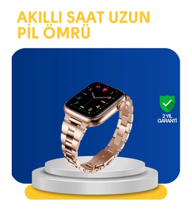 Mey İthalat® Türkçe Destekli Akıllı Saat Suya Dayanıklı Çok Fonksiyonlu