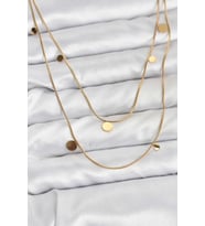 316L Çelik Zincir Gold Renk Pullu Kadın Kolye TJ-BKO10787