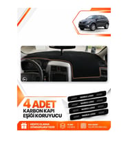 SSANGYONG NOMAD (2005-2012) Uyumlu Ön Torpido Koruma Kılıfı Halısı - Siyah Kahverengi