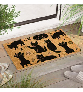 Kedi Desenli Kapı Önü Paspası