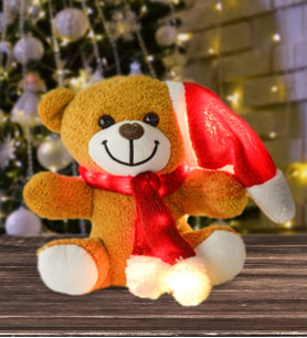 Sevimli Ledli Noel Ayıcık (Kahverengi)