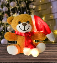 Sevimli Ledli Noel Ayıcık (Kahverengi)