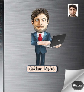 Kişiye Özel Erkek Ahşap Magnet -23
