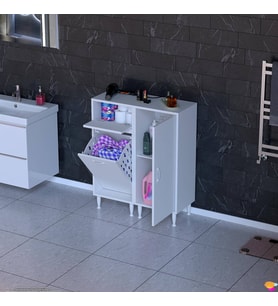 Modilayn YENİCE 80x97x32,5 cm 3 raflı ve sepetli dolap ile çamaşırlarınız artık daha düzenli.