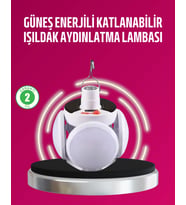 Solar ve USB Şarjlı Su Geçirmez Katlanabilir LED Lamba