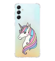 Samsung Galaxy A34 Uyumlu Köşe Korumalı Antişok Kapak Unicorn Tasarımlı Şeffaf Silikon Kılıf