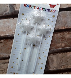4 ADET BEYAZ YILDIZ PASTA MUMU YILDIZ DOĞUM GÜNÜ PASTA MUMU BEYAZ PASTA MUMU YILDIZ MUM WHİTE CANDLE