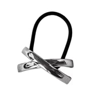 Caş Dekorasyon Gümüş Renk Çarpı Figürlü Metal Lastik Toka (Gümüş)