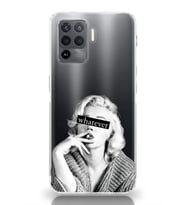 Oppo Reno 5 Lite Uyumlu Marilyn Monroe Desenli Şeffaf Telefon Kılıfı
