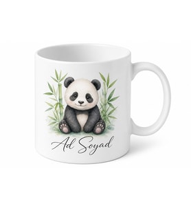İsimli Panda Desenli Baskılı Kupa Bardak Kişiye Özel Hediye