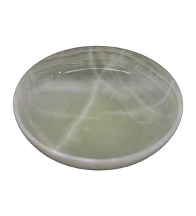 Doğal Oniks Taş Kase – Dekoratif & Şık 15 cm Çanak (Beyaz)
