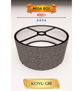 Koyu Gri Lambader Başlığı 35 CM Mega Boy