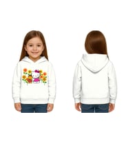 Unisex hello kity  Baskılı Çocuk Swaetshirt  Baskılı Kapüşonlu 3 İplik Şardonlu (Beyaz)