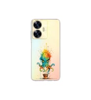 Realme C55 ile uyumlu Splash ahtapot tasarımlı şeffaf silikon kılıf