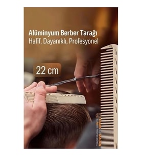 Mey İthalat® 22 cm Alüminyum Saç Kesim Tarağı – Berber Tarağı -Hafif, Dayanıklı, Profesyonel 722093