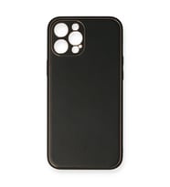 Apple İphone 12 Pro Max Kılıf Coco Deri Silikon Kapak - Siyah