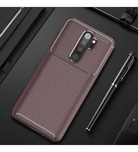 Xiaomi Redmi Note 8 Pro Kılıf Esnek Soft Karbon Tasarım Legion Serisi (Kahverengi)
