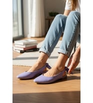 Enoch Kadın Arkası Fiyonk Detaylı Slingback Lila Babet