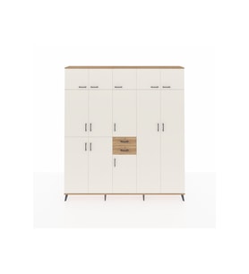 Arges Dolap 10 Raflı 2 Çekmeceli 3 Askılı 220x30x243 Çam-Aytaşı/Çam