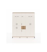 Arges Dolap 10 Raflı 2 Çekmeceli 3 Askılı 220x30x243 Çam-Aytaşı/Çam