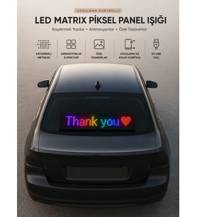 LED Matrix Piksel Panel Işığı USB Uygulama Kontrollü Kaydırmalı Yazı Ekranı