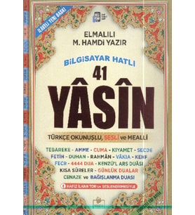 41 Yasin Cami Boy Fihristli Bilgisayar Hatlı Türkçe Okunuşlu ve Sesli Mealli