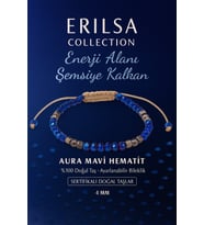 Sertifikalı Enerji Alanı Şemsiye Kalkanı Koruyucu Bilekliği -Aura Mavi Hematit Taşı (Çok Renkli)