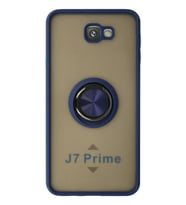 Newface Samsung Galaxy J7 Prime Kılıf Montreal Yüzüklü Silikon Kapak - Lacivert