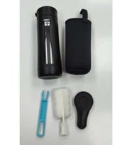 Cam Matara Siyah Plastik Kaplama Süzgeçli 420ml