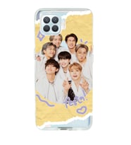 Oppo Reno 4 Lite Uyumlu BTS Tüm Karakterler Desenli Şeffaf Telefon Kılıfı