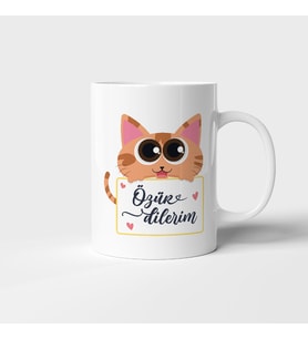 Özür Dilerim Kedi Baskılı Kupa Bardak
