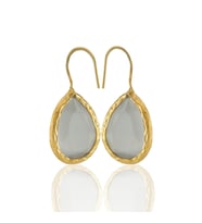 Kadir Jewellery 22 Ayar Altın Kaplama Damla Taşlı Küpe -El İşçiliği Ve Hipoalerjenik Küpe