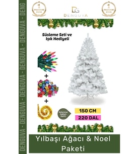 #NoelPaketi Yılbaşı Çam Ağacı Ev Ofis Dekorasyonu Kaliteli Sık Dallı Noel Paketi 150 Cm 220 Dal