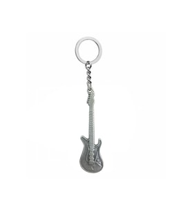 Metal Elektro Gitar Tasarımlı Rock Tarzı Kolye – Unisex - 60 cm Zincir (Gümüş)