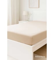 Çift Kişilik Düz Penye %100 Pamuklu Lastikli Çarşaf 180X200 Newsheet Bej