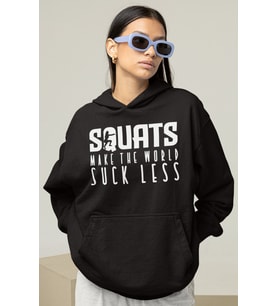Squat Yazılı Bodybuilding Fitness Unisex Oversize Gym Sporcu Hoodie