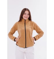 Monox Kadın Slim Fit Tam Fermuarlı Polar Ceket (Kahverengi)