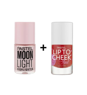 Pastel Likit Aydınlatıcı Moonlight Highlighter No 100 ve Pastel Lip To Cheek Tint Lolita Ruj ve Allık